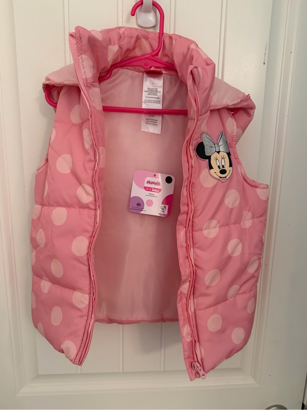 Disney Coquette Pink Polka Dot Minnie Vest NWT